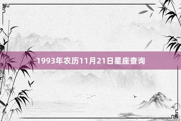 1993年农历11月21日星座查询