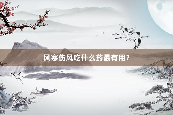 风寒伤风吃什么药最有用？